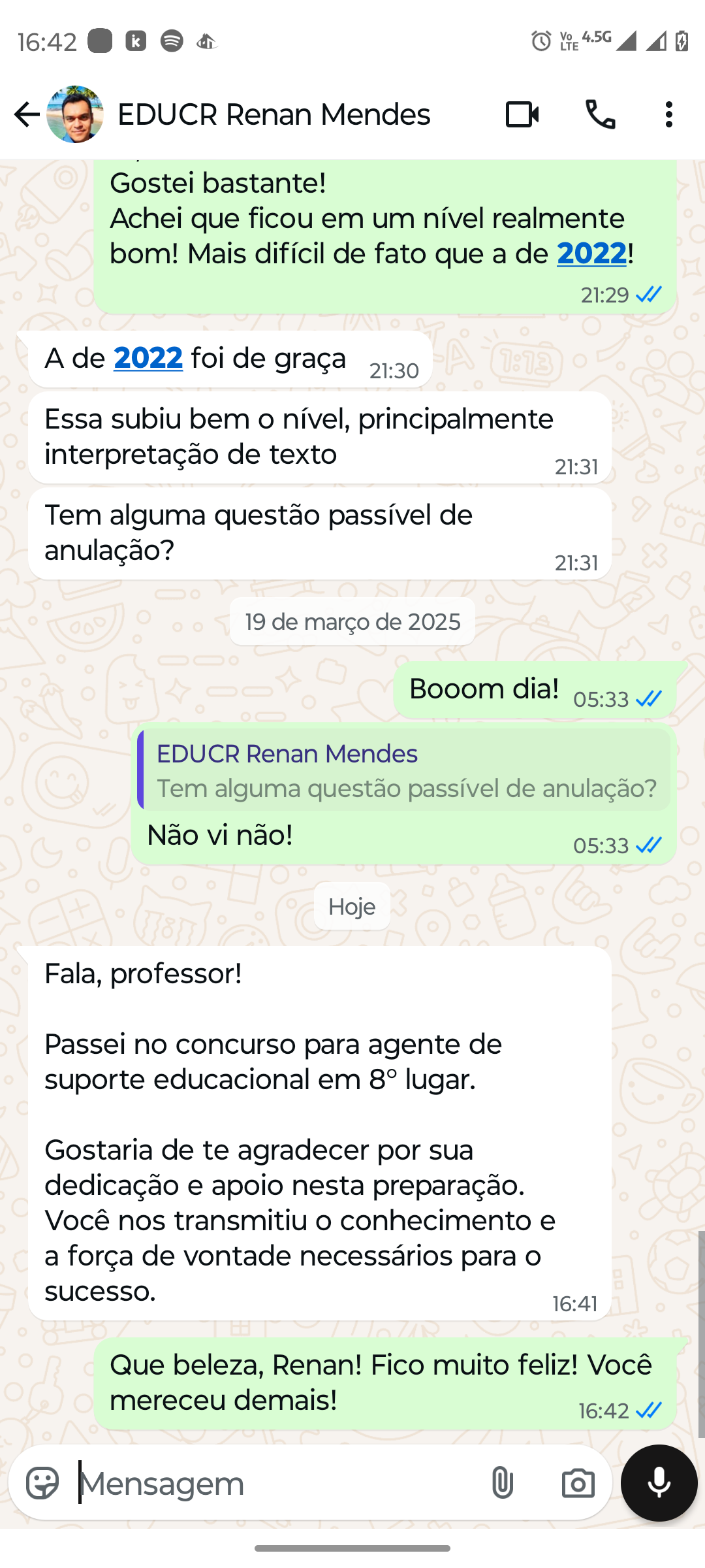 Depoimento motivacional